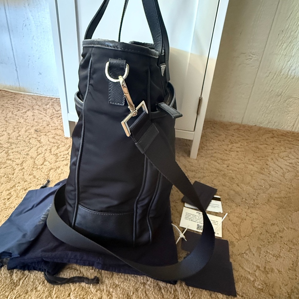 Prada Black Nylon Zipped Shopping Tote Bag - Picture 3 of 13